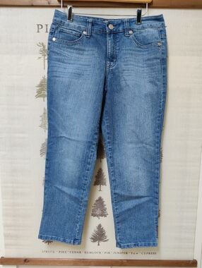 Nine West Vintage America Boho D’Epoque Straight Leg Crop Jeans Blue Size 4/27